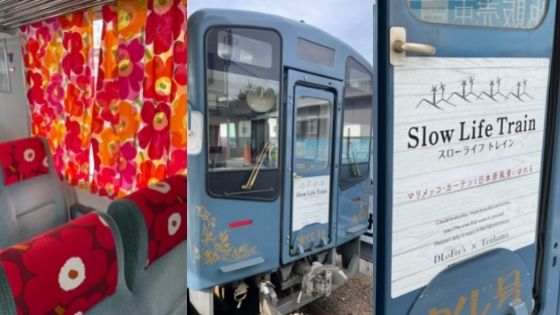 スローライフトレインの内装と外観の画像